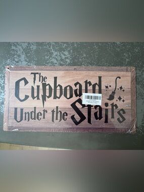 Harry Potter The Cupboard Under the Stairs Wooden Wall Sign - Black Lettering